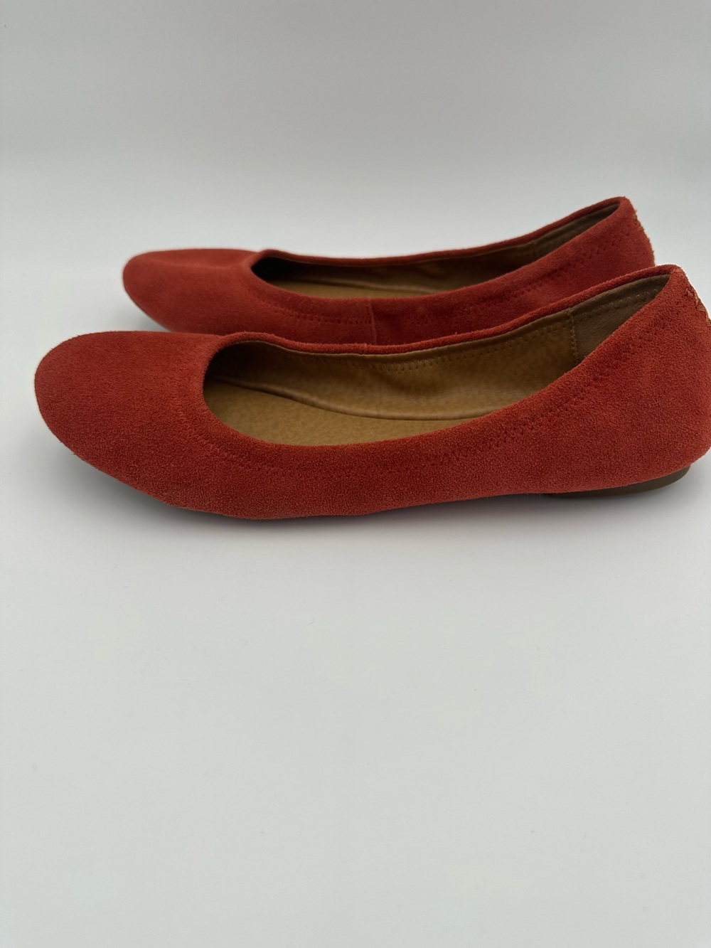 Lucky Brand ERIN Rust Suede Leather Ballet Flats Size 8 - Picture 3 of 6